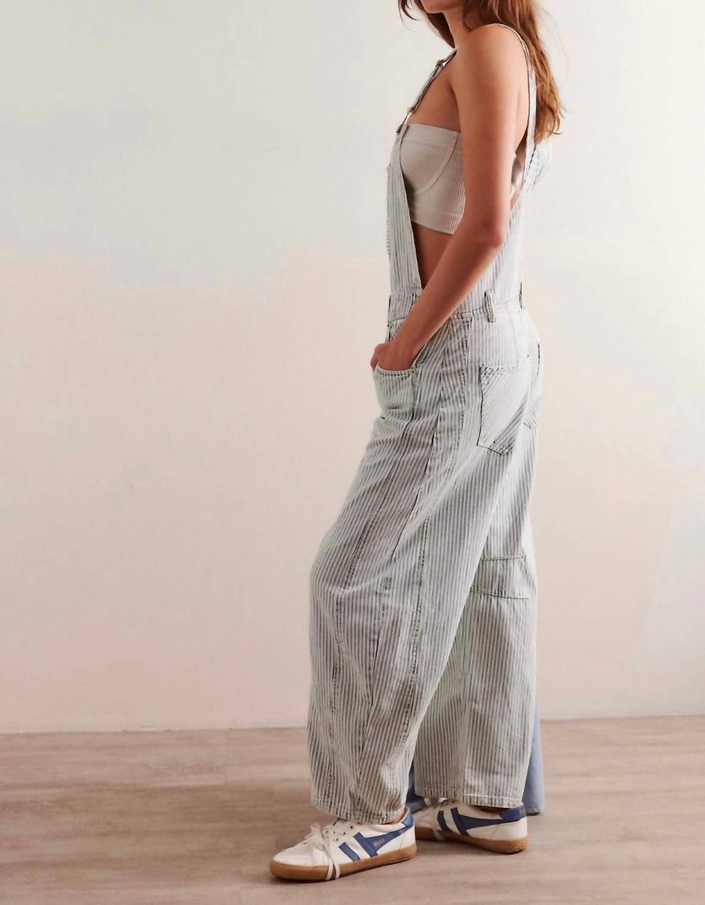 Free People - We The Free Good Luck Striped Overalls