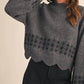 &Merci - Scallop Hem Embroidered Sweater