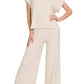 Trendsi - Zenana Rolled Sleeve Top and Pants Sweater Set