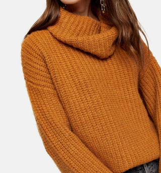 Topshop - Suéter de malha grossa com gola alta e relaxado