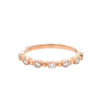 Aamiaa - Anel com aro e barra de diamante natural de 0,24 quilates - Tamanho 6,5