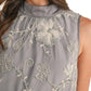 &Merci - Embellished Mixed Media Bubble Hem Mini Dress