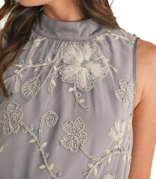 &amp;Merci - Vestido curto com bainha bolha e técnica mista enfeitada