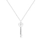 .925 Sterling Silver Pave and Bezel-Set Diamond Accent Key 18" Heart and Lock Pendant Necklace (K-L Color, I1-I2 Clarity)