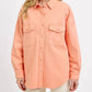 Trendsi - Risen Full Size Button Down Long Sleeve Denim Shacket With Chest Pockets Plus Size