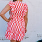 Joy Joy - Ruched V-neck Ruffles Dress