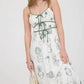 Blu Pepper - Green Doodle Max Dress With Adjustable Straps