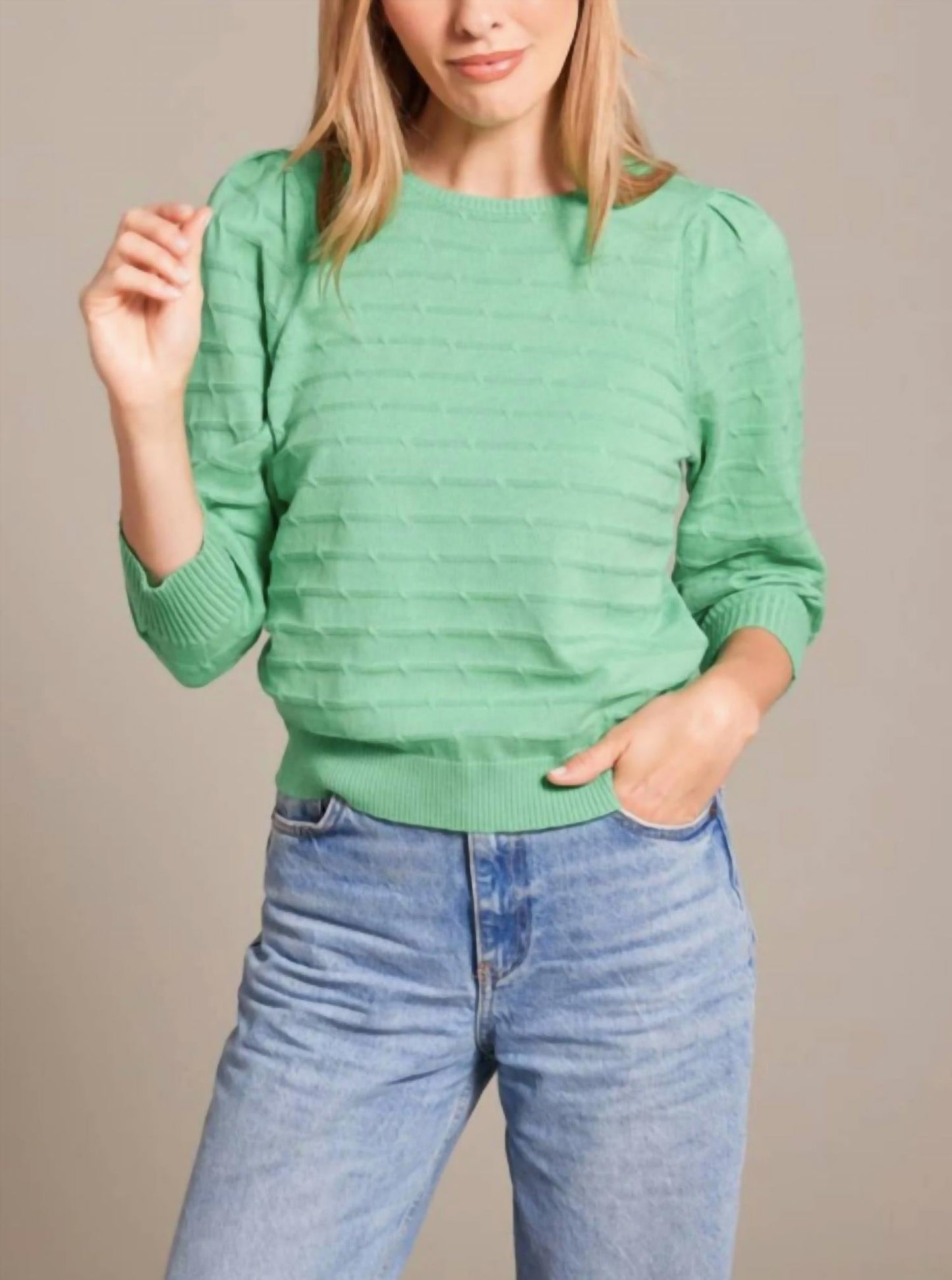 Alashan Cashmere - Audrey Puff Sleeve Crew Neck Sweater