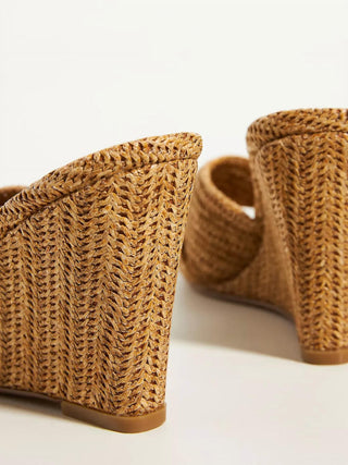 Silent D - Sandália Katia Raffia Wedge Feminina