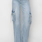 Risen - Felicia Cargo Pocket Wide Leg Denim