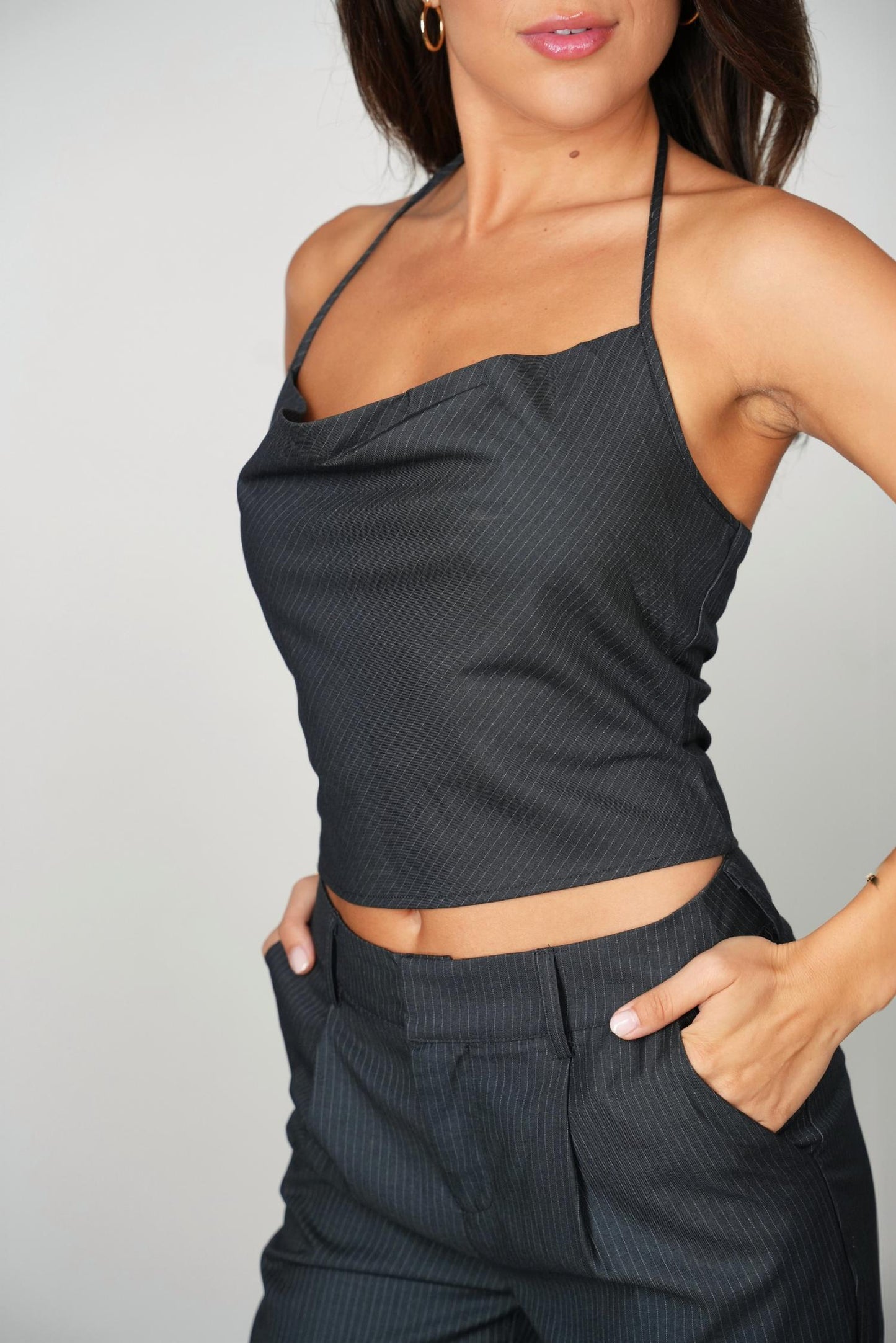 Falcon Park - Corina Cowl Neck Halter Top