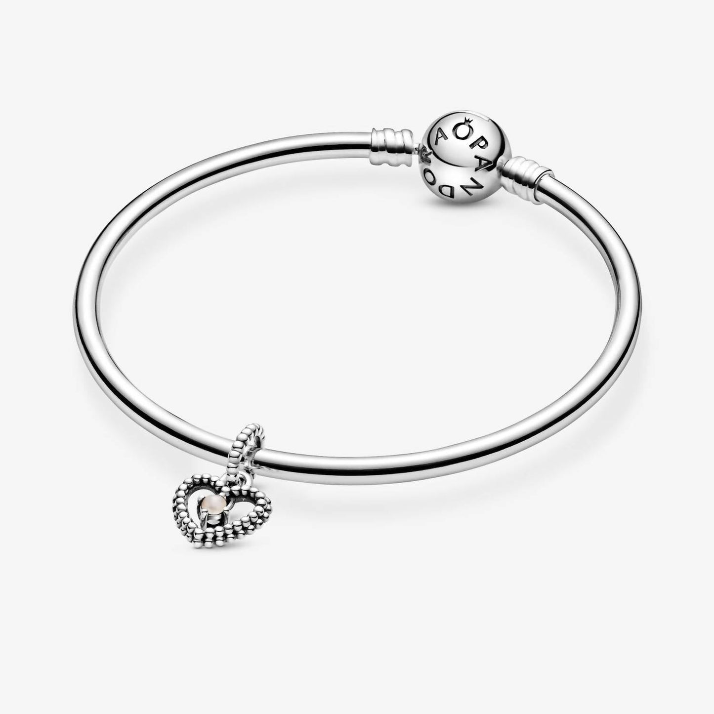Pandora - June Beaded Heart Dangle Charm