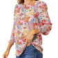 Double Take - Floral Elegance Puff Sleeve Blouse