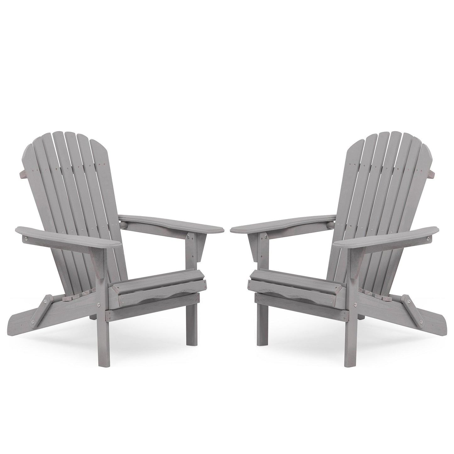 Classic Gray Cedar Wood Lounge Patio Chair Set of 2