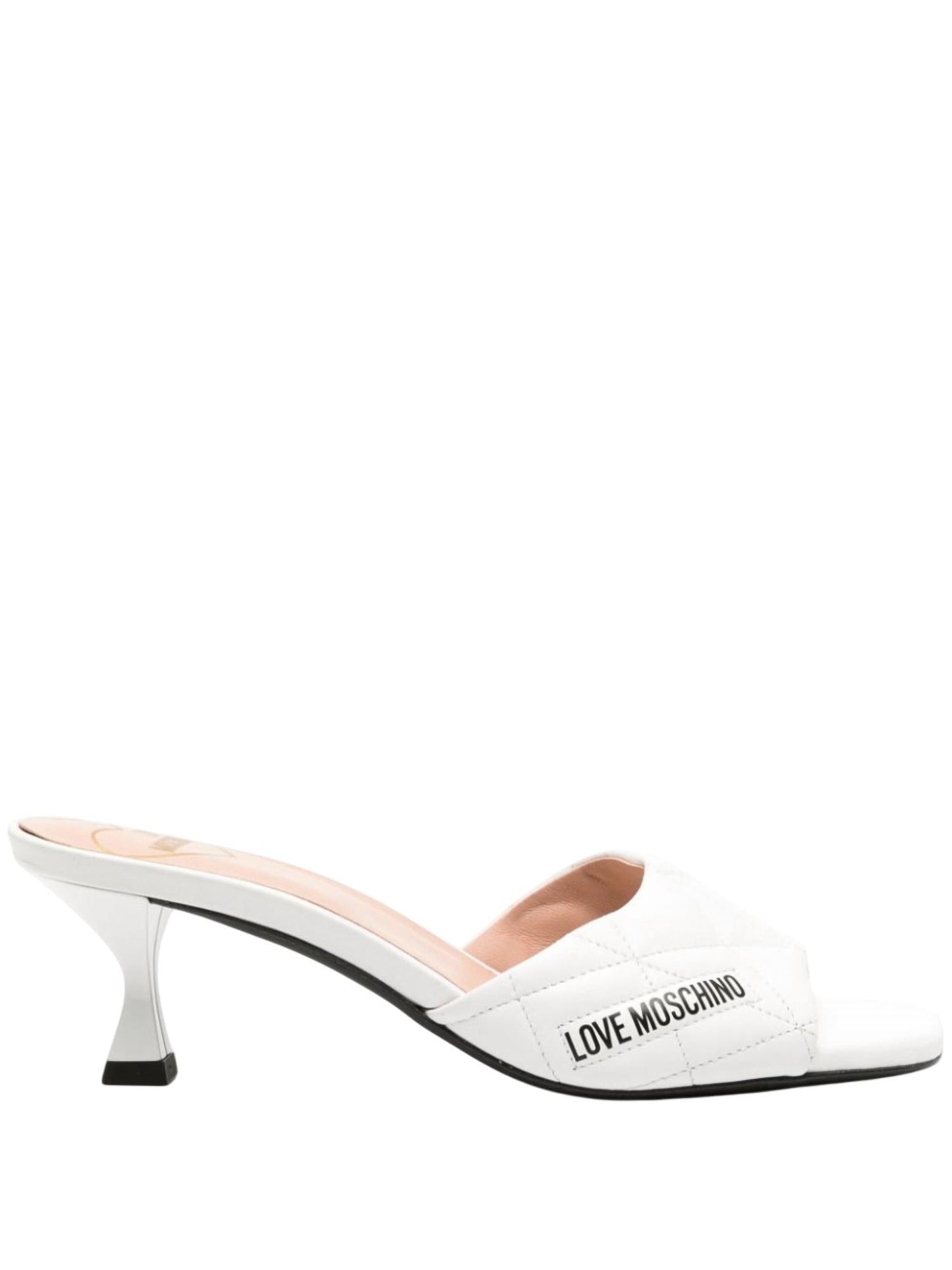 Love Moschino - Women's Leather Quilted Heels Mule