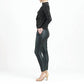 Clara Sunwoo - Shimmer Embellished High Boat Neck Side Draped Top