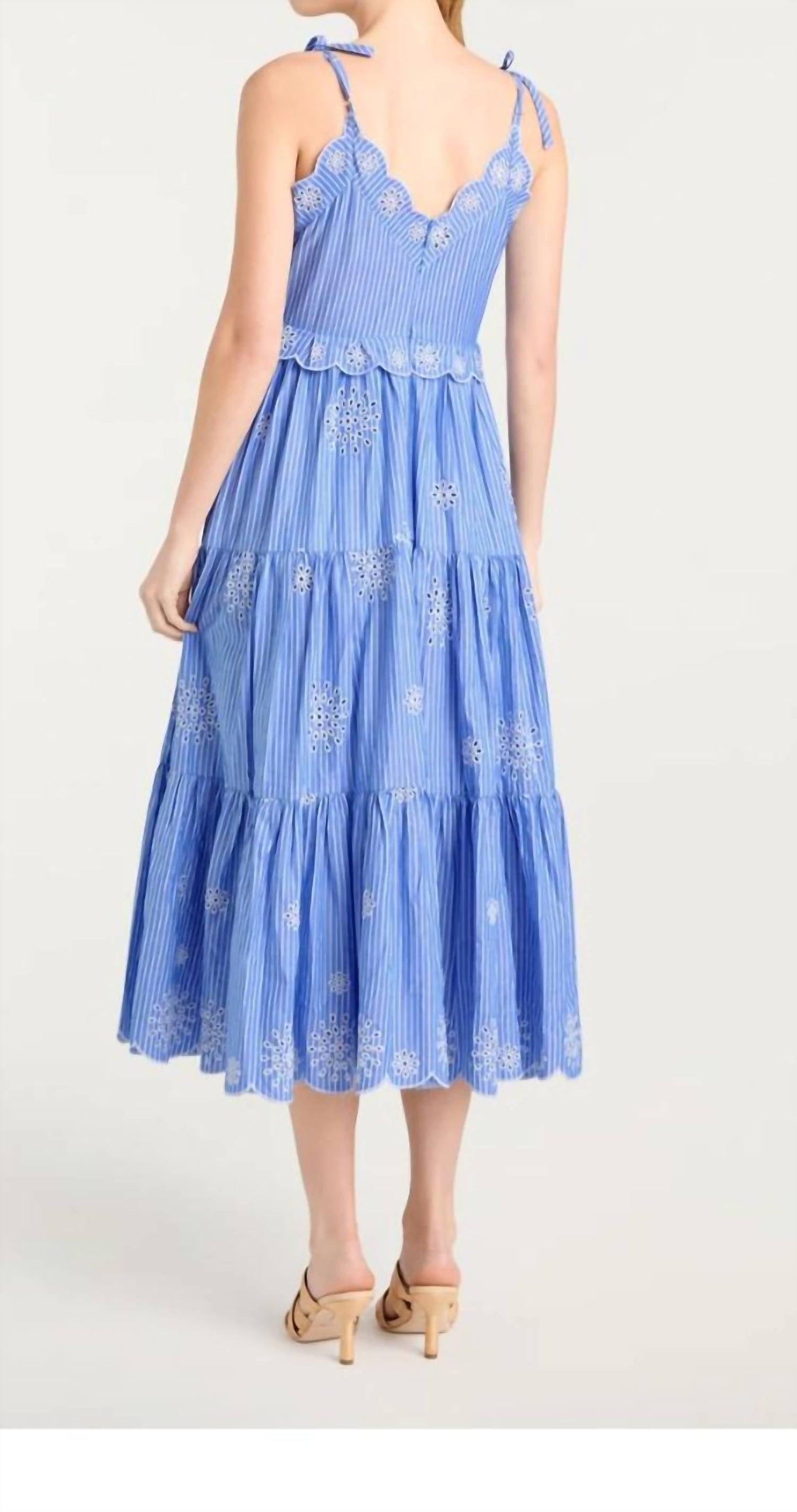Cinq A Sept - Embroidered Stripe Darcey Dress