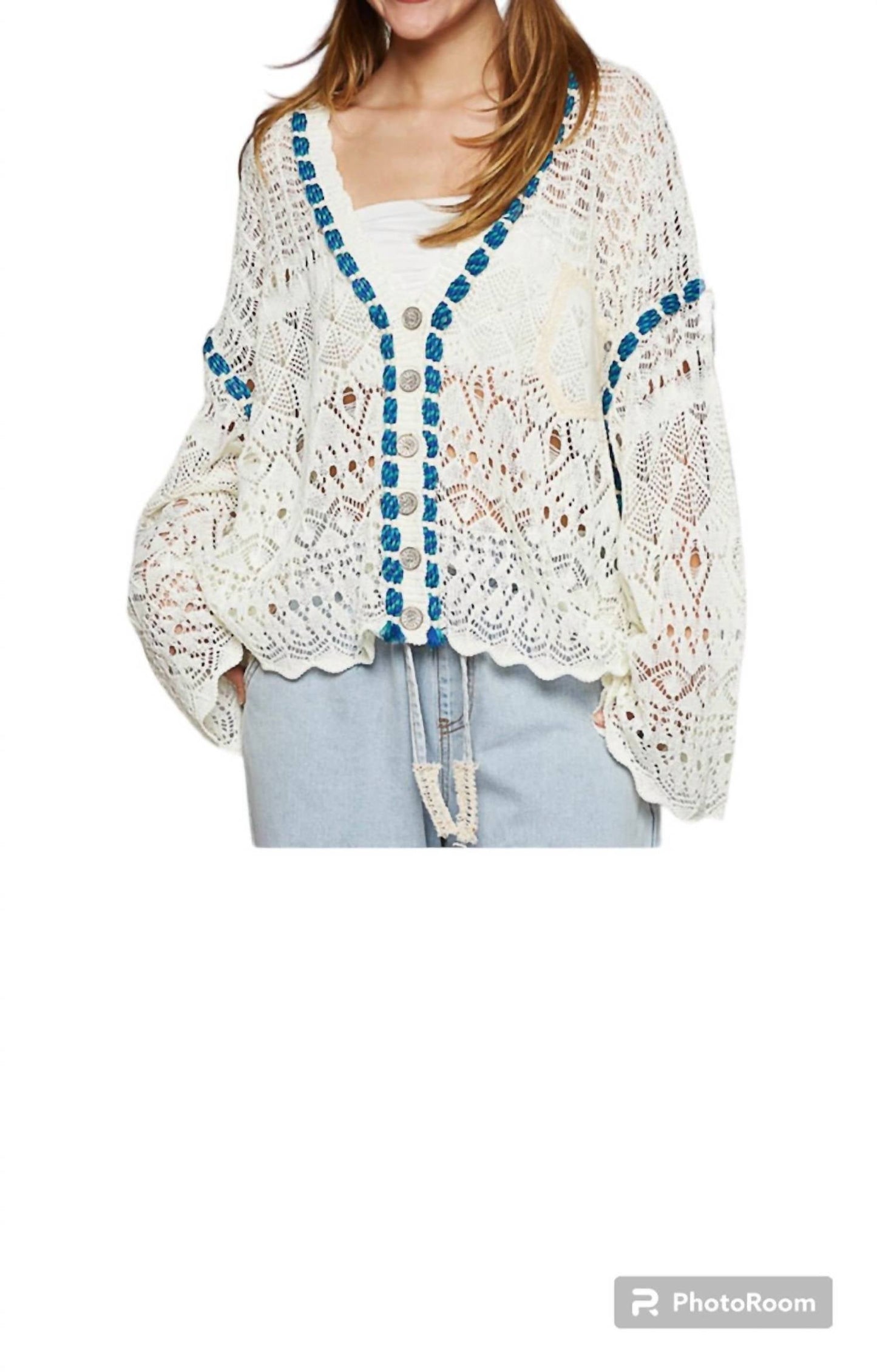 Pol - CARDIGAN WITH ROPE TRIM