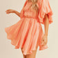 &Merci - Jessika Iridescent Bubble Sleeve Flared Mini Dress