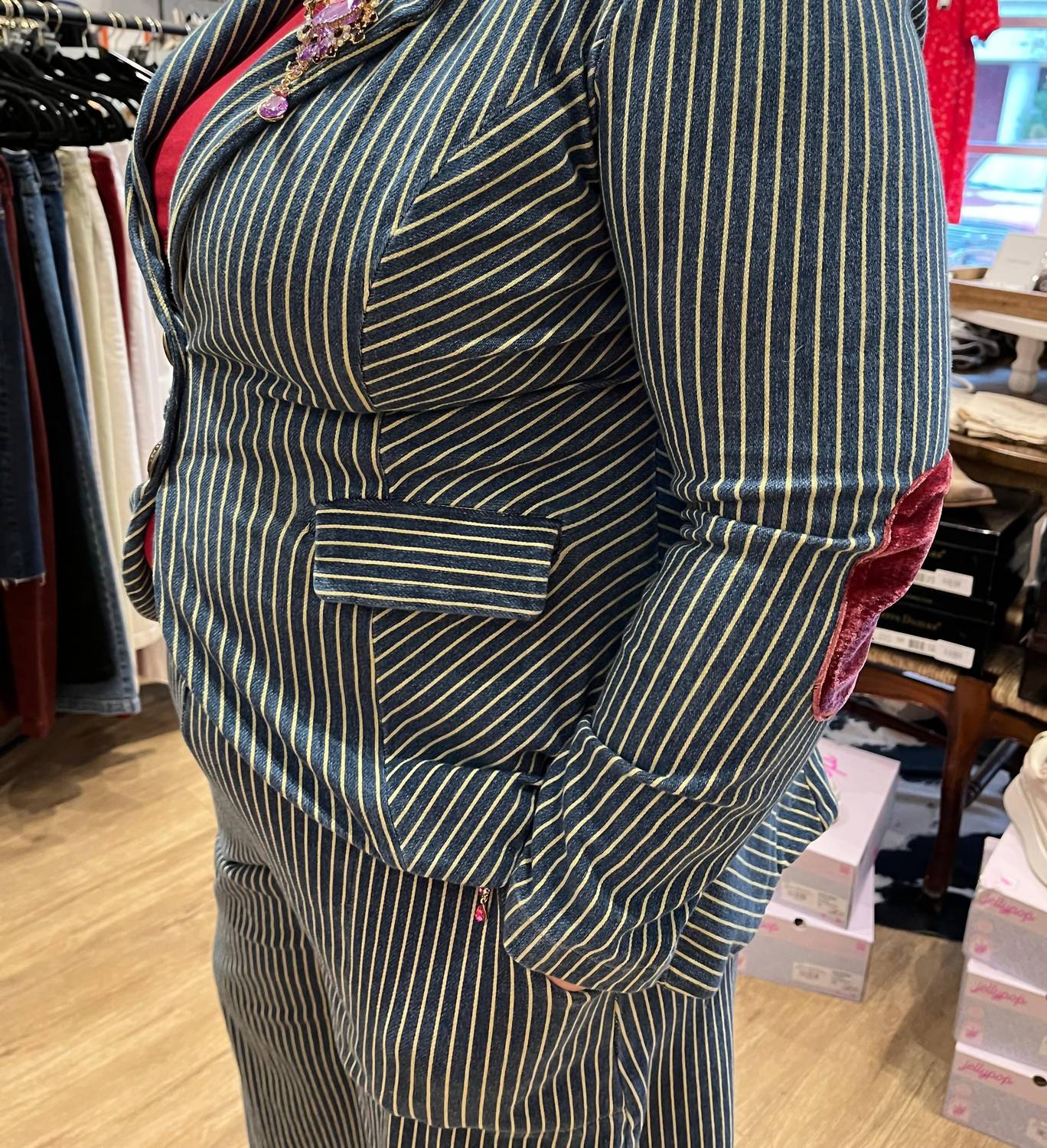 Aratta - Alaia Striped Denim Blazer