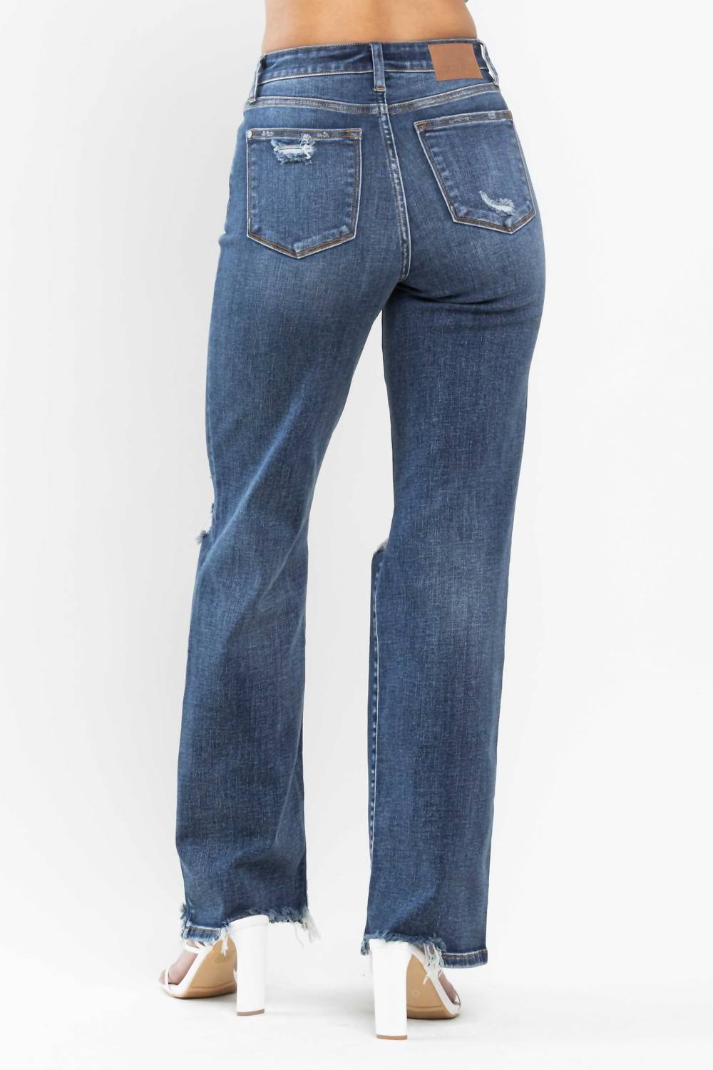 Judy Blue - High Waist 90s Knee Destroy Straight Jeans