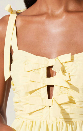 Astr - Vestido midi com laço frontal Helia