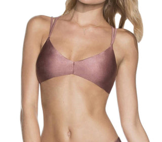 Maaji - Top de biquíni reversível brilhante com alças nas costas e sutiã Porto Bralette