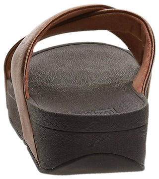 Fitflop - Sandálias Lulu Cross Slide Femininas Couro Cunha Mule