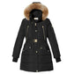 Michael Kors - Belted Faux Fur 3/4 Length Puffer Coat