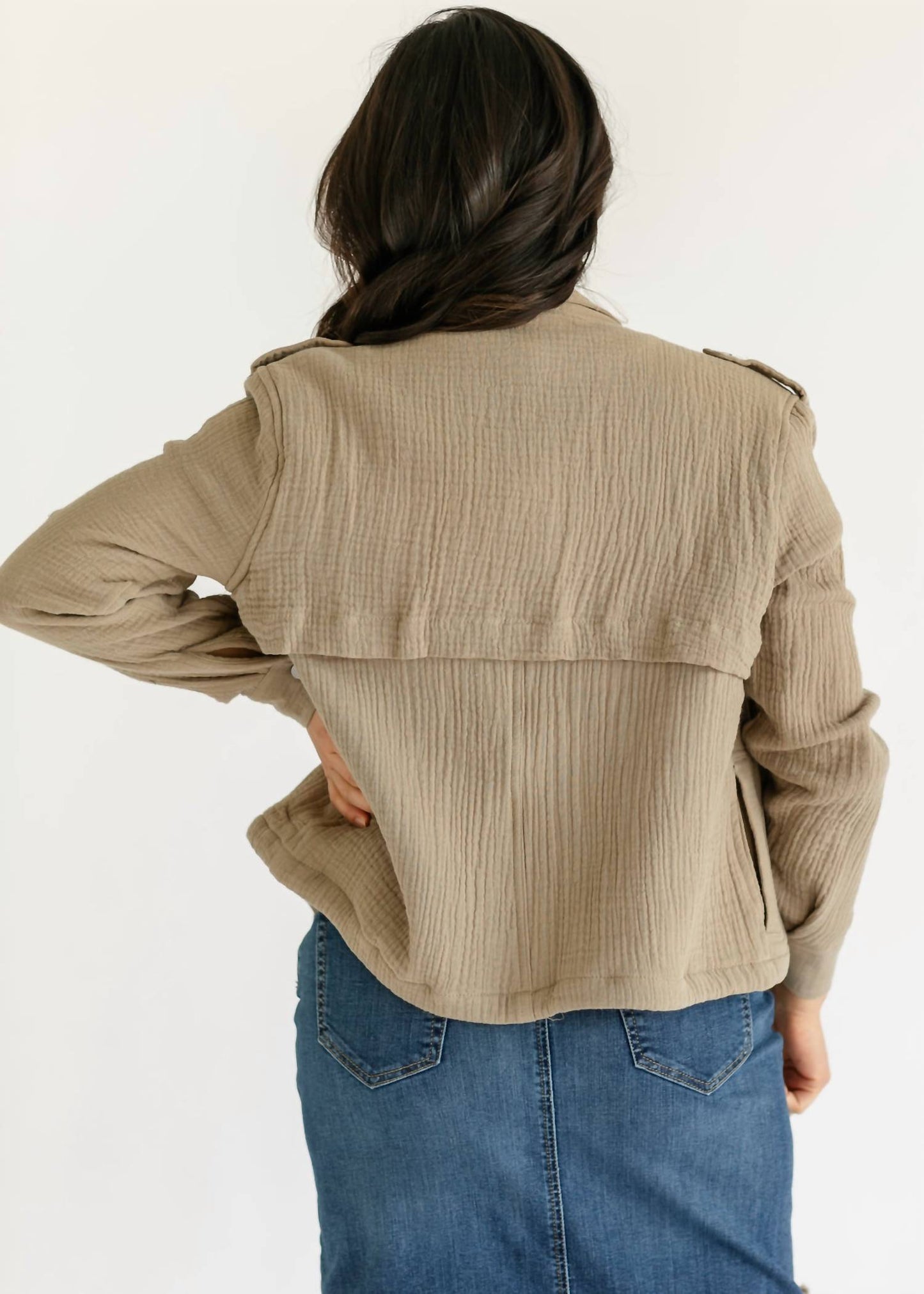 Elan - Gauze Snap Front Jacket