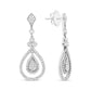 18K White Gold 1 1/4 Cttw Round Diamond Openwork Teardrop-Shaped Dangle Earrings (F-G Color, VS1-VS2 Clarity)