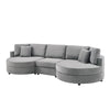 Modern 3 Seater Upholstered Sofa With Curved Design