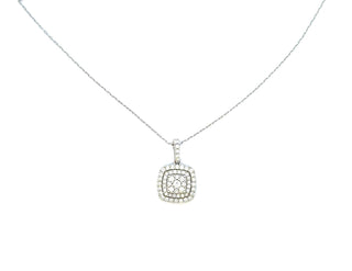 Aamiaa - Pingente de halo duplo com almofada de diamante natural de 1,00 quilates