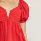 Entro - Bubble Sleeve Babydoll Top