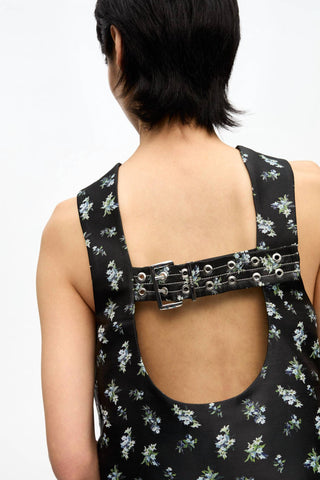 Ganni - Blusa sem mangas com jacquard floral