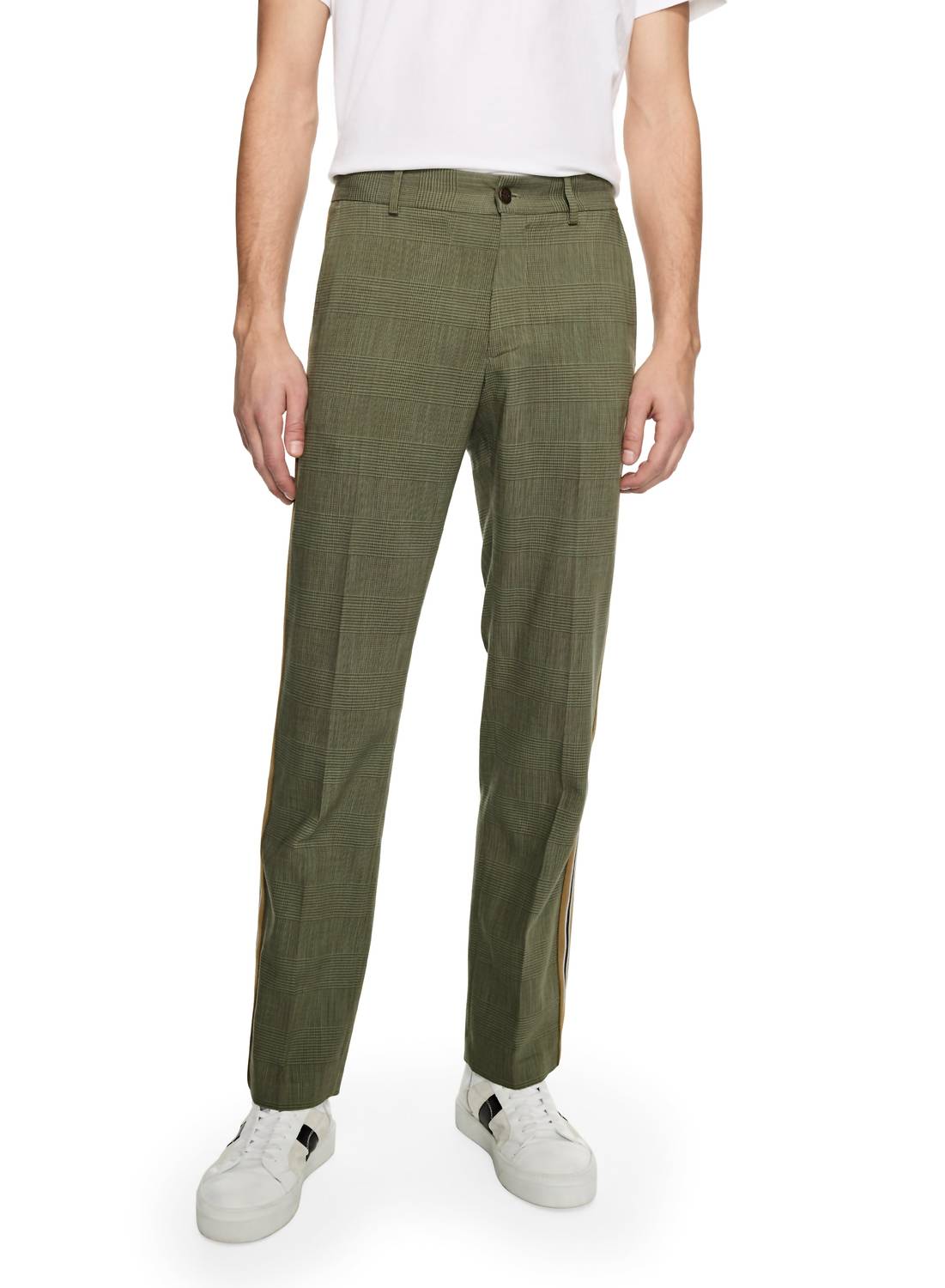 On This Day - Tonal Glen Plaid Wide-leg Straight Pants