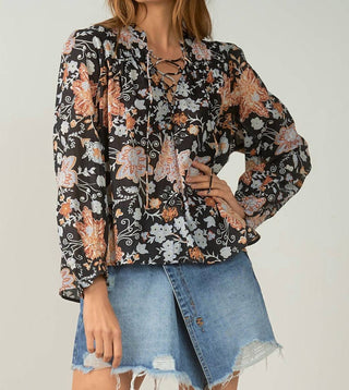 Elan - Top L/S com amarração frontal