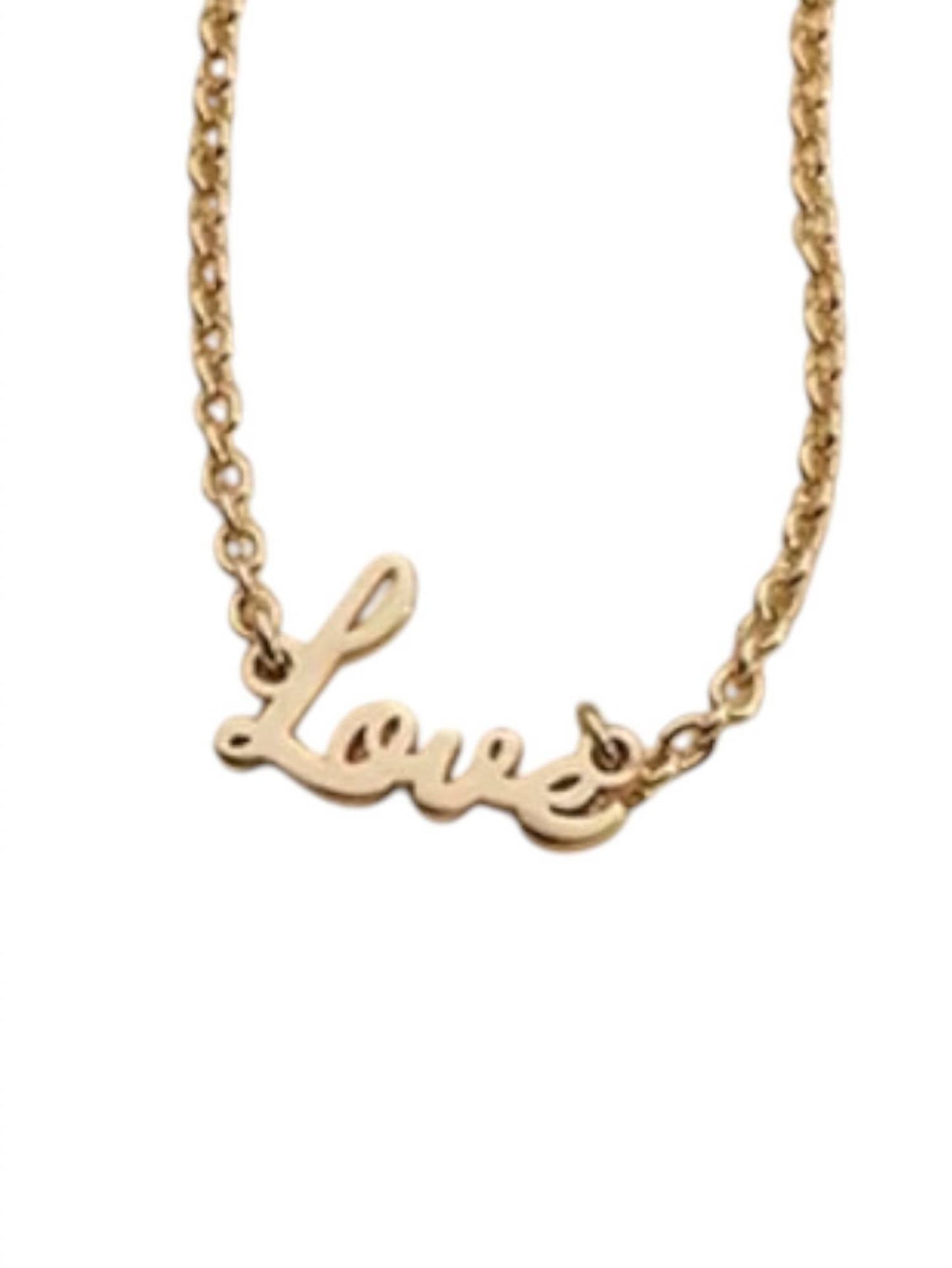 Eklexic - Dainty Script Love Necklace