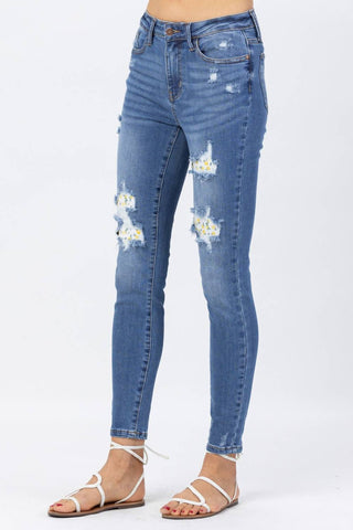 Judy Blue - Calça Jeans Skinny Lemon Patch de Cintura Alta