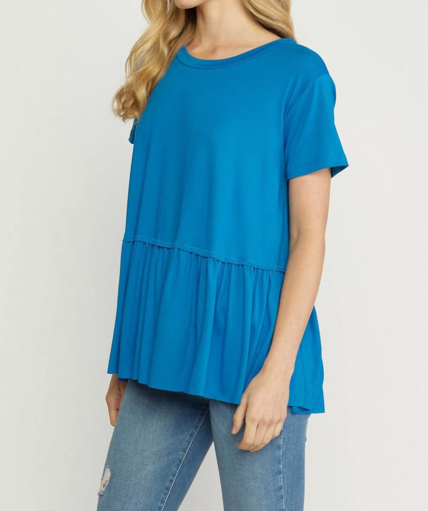 Entro - Short Sleeve Peplum Top