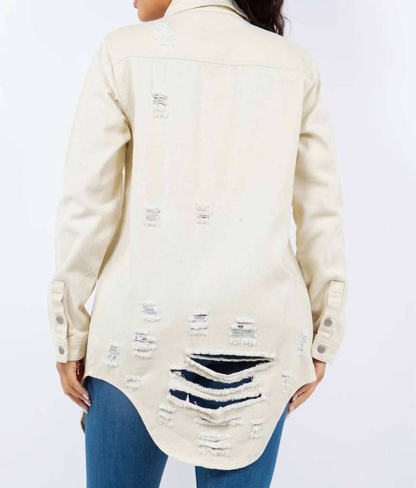 American Bazi - Edgy Distressed Denim Jacket