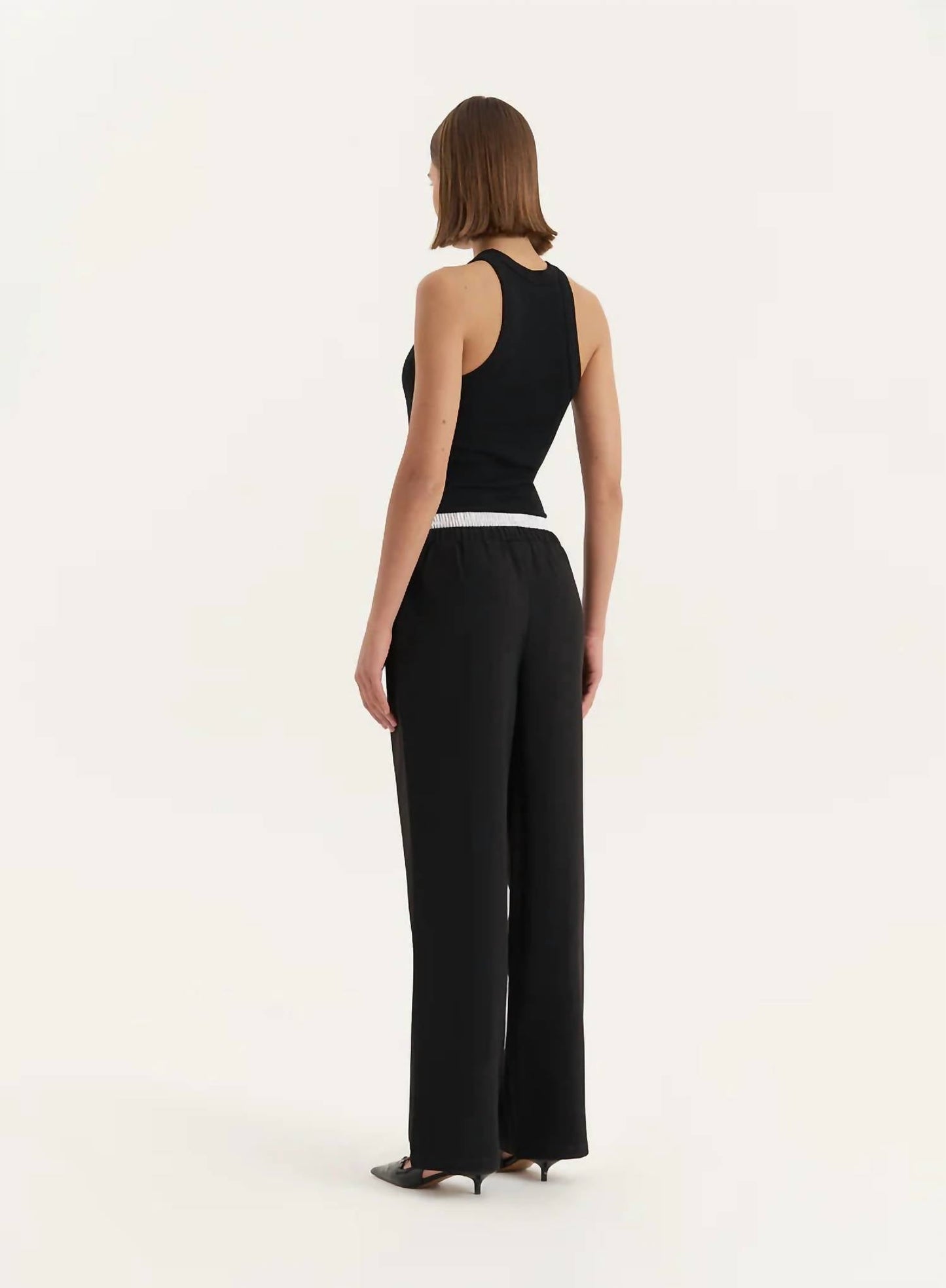 4Th & Reckless - Bianca Contrast Waistband Straight Leg Trouser