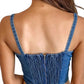 Blue Blush - Fitted And Fierce Denim Top