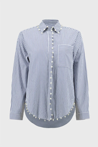 Joseph Ribkoff - Striped Blouse With Pearl Details