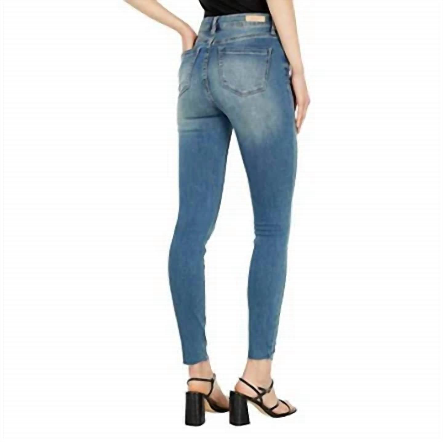 Blanknyc - the great jones high rise raw hem jean in blue