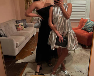 Beulahstyle - Vestido curto metálico para festa