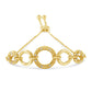 10K Yellow Gold over .925 Sterling Silver Diamond Accented Graduated Infinity Open Circle 6â€-9â€ Adjustable Bolo Bracelet