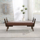 Mid-Century Bench With Wood Legs