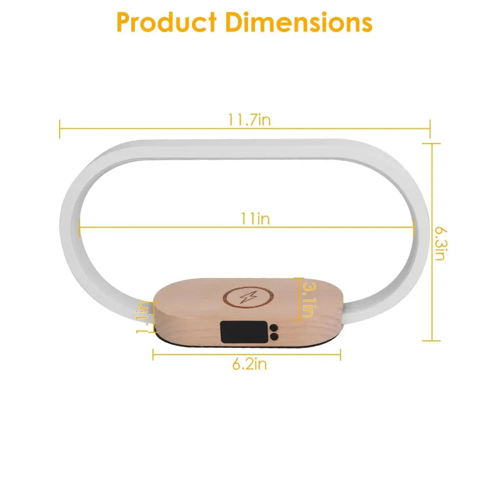 Oval Wireless Charging Touch Lamp with Digital Clock