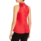 1.STATE Top plissado charmeuse feminino rosa